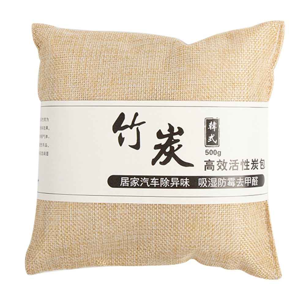 Activated Carbon Bag Car Home Dehumidification Odor Formaldehyde Removal Linen Bamboo Charcoal Bag - Beige