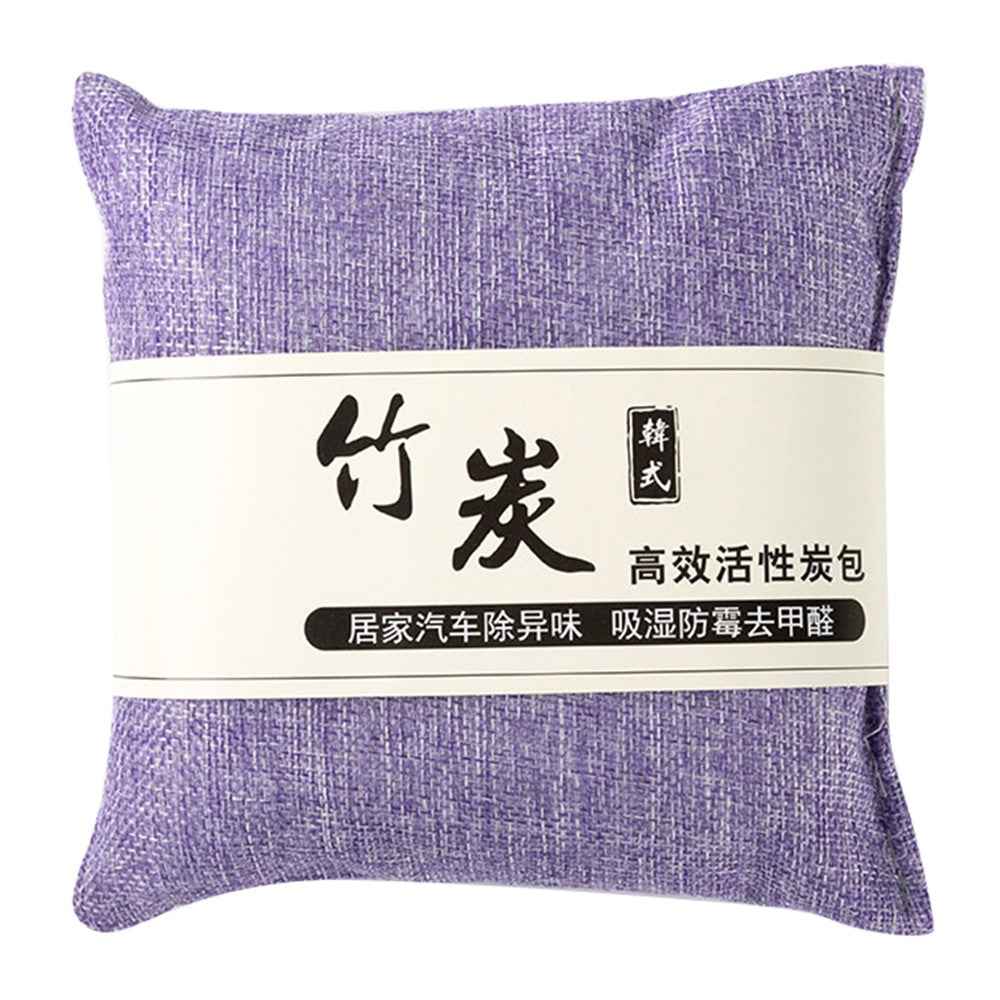 Activated Carbon Bag Car Home Dehumidification Odor Formaldehyde Removal Linen Bamboo Charcoal Bag - Purple