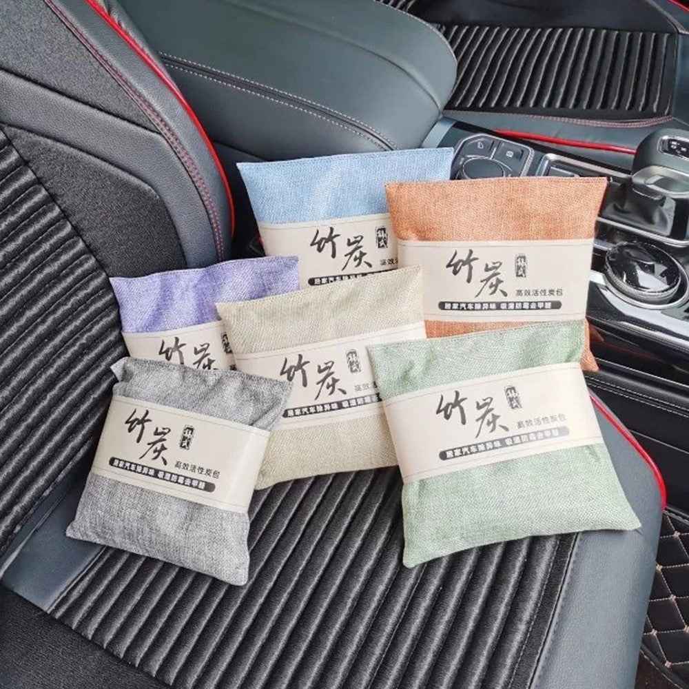 Activated Carbon Bag Car Home Dehumidification Odor Formaldehyde Removal Linen Bamboo Charcoal Bag - Purple
