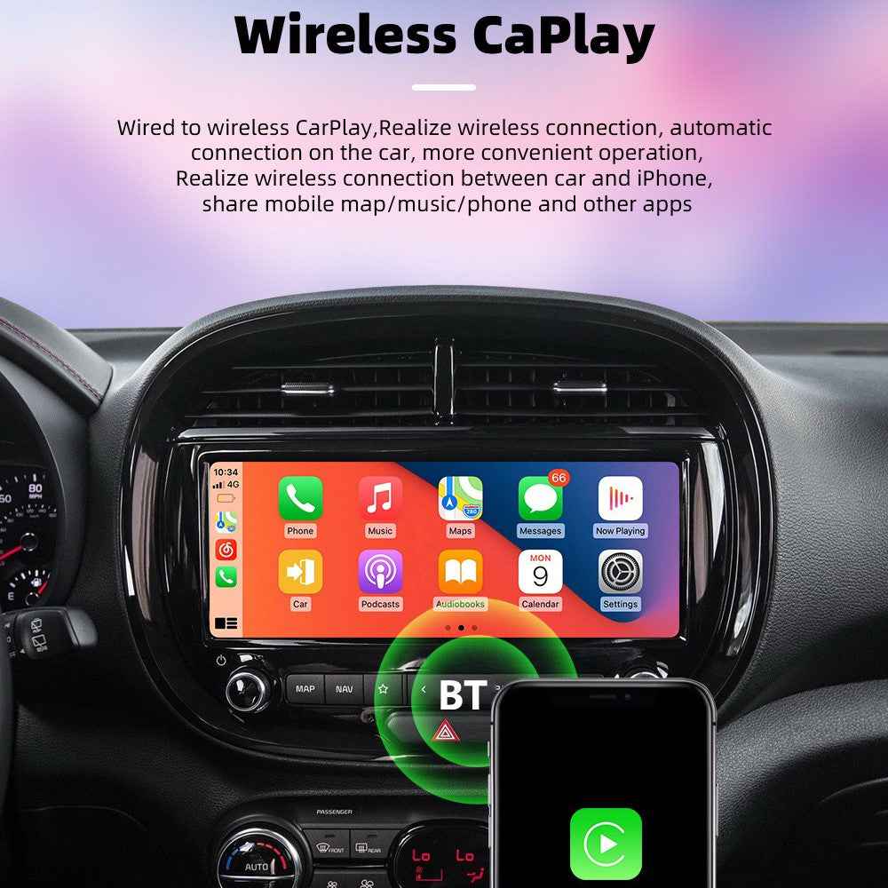 2 in 1 Wireless Carplay Adapter and Android Auto Wireless Box Converts Wired to Wireless Carplay Dongle