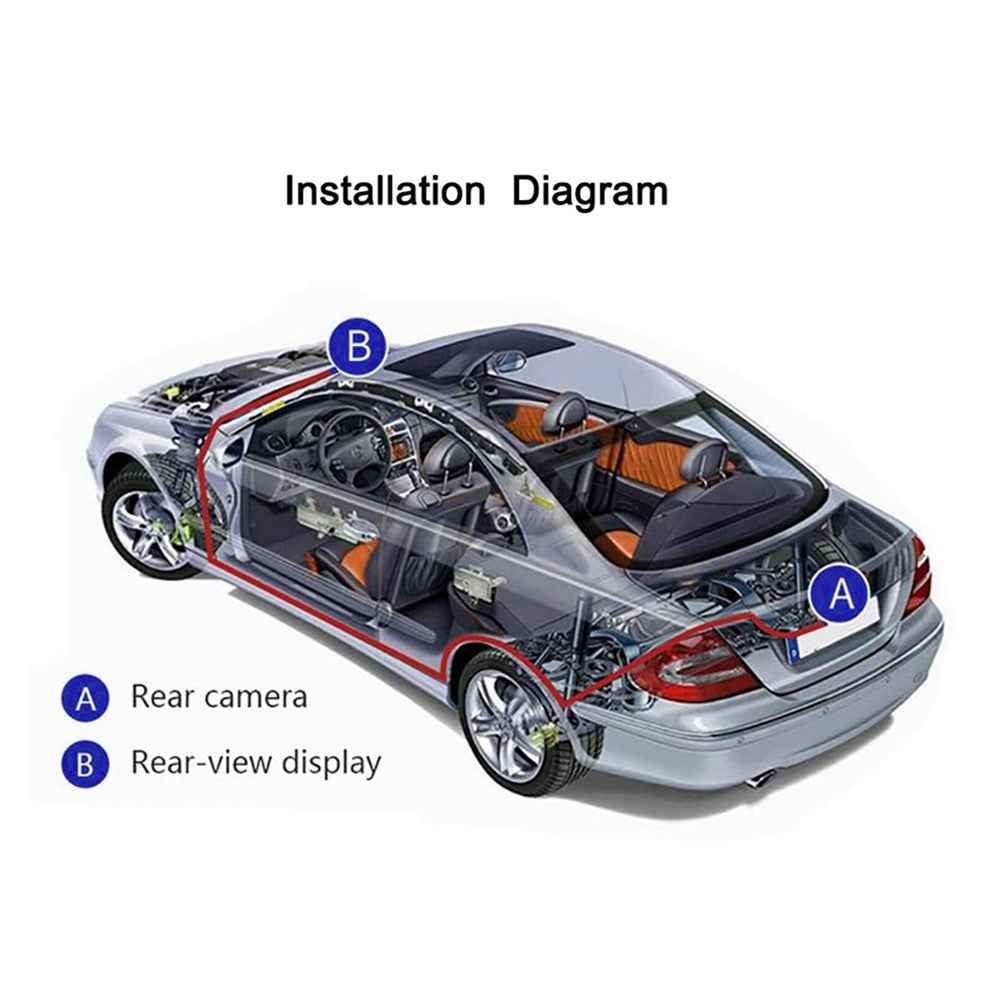 RH-702E 12V 24V 12-LED Rear View Reverse Camera + 7'' Screen Car Reversing Parking Monitor Set