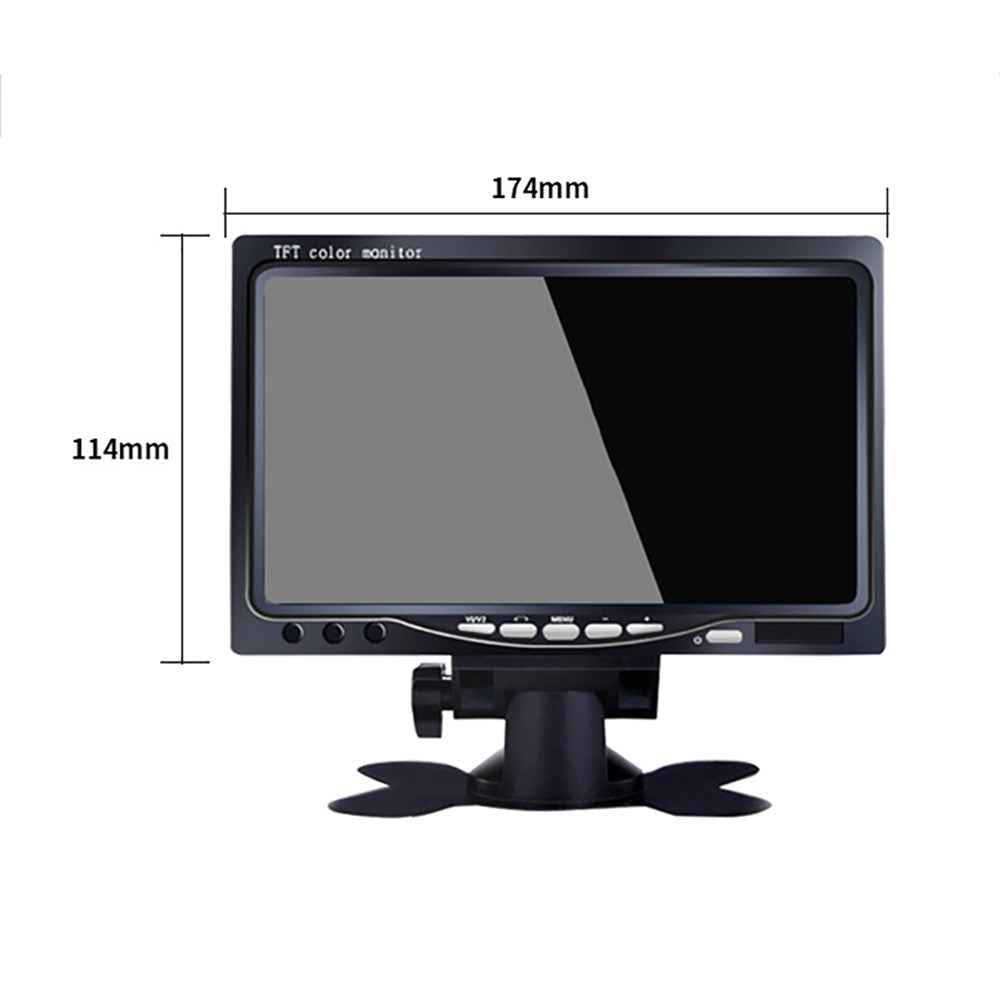 RH-701B 7" LCD Video Display Screen Monitor Rear View Backup Car 4-LED Camera Parking and Reverse System Kit