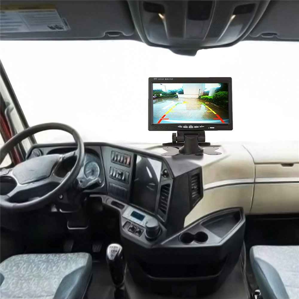 RH-701D 7" LCD Video Display Screen Monitor Rear View Backup Car 8-LED Camera Parking and Reverse System Kit with 20cm Video Cable