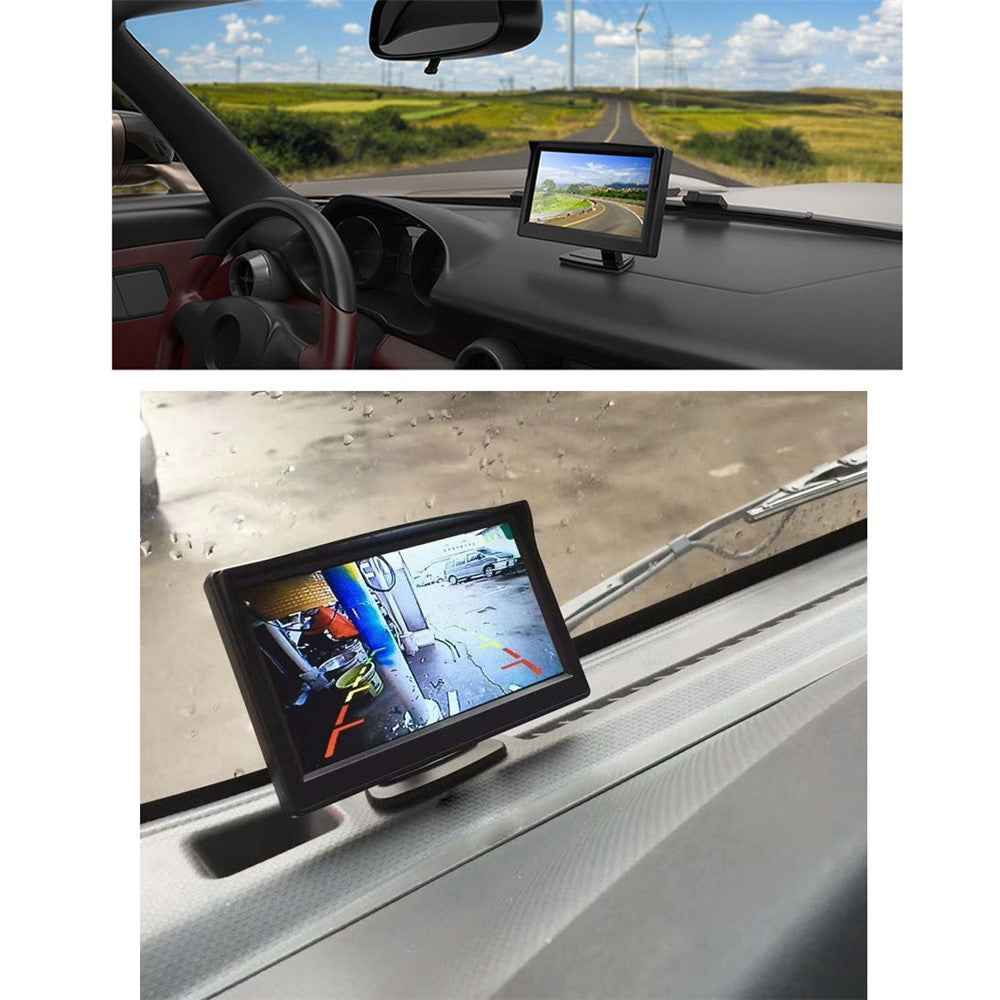 RH-512 5'' LCD Display Monitor Car Parking Reverse Waterproof AHD Square Rear Camera with Video Line