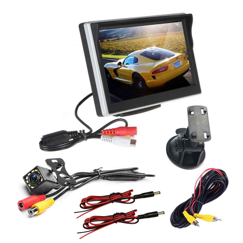 RH-510 High Brightness 12-LED Rear Camera Car Parking Reverse System Kit with 5'' LCD Display Monitor