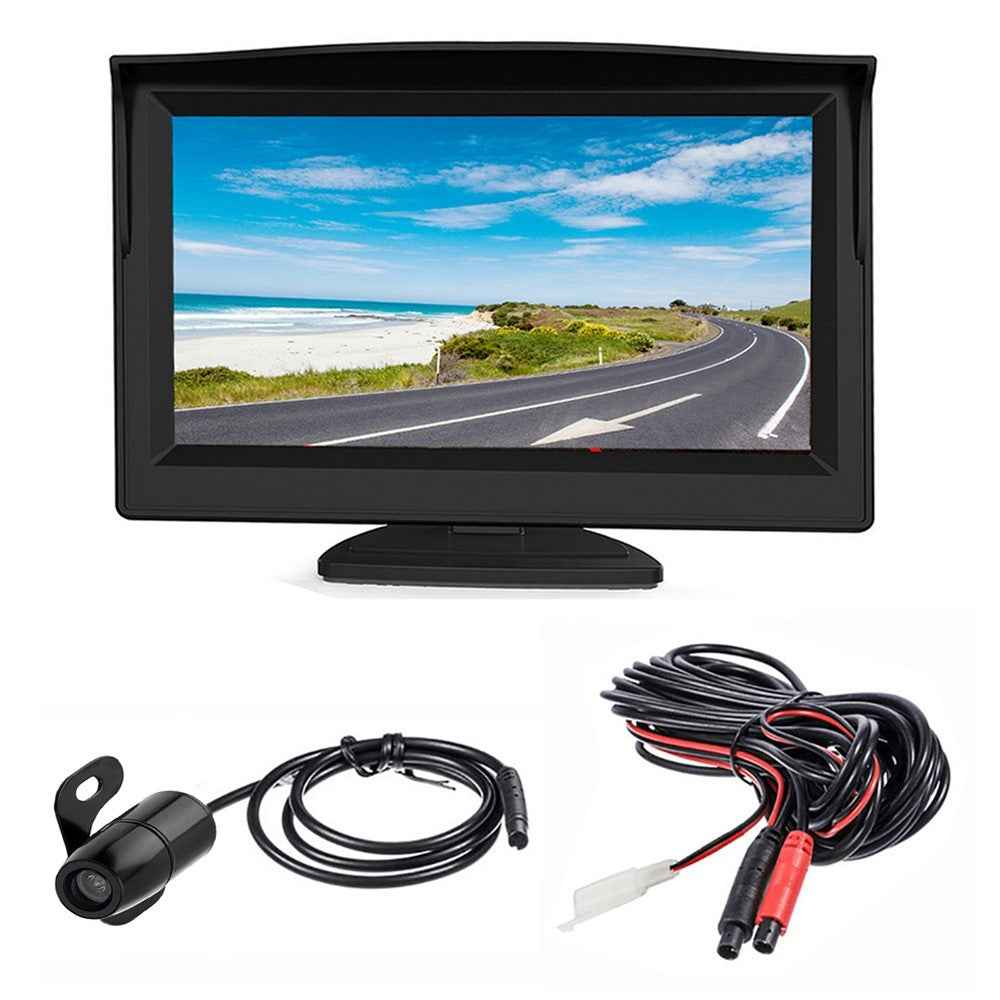 RH-513 5'' LCD Display Monitor Car Parking Reverse Waterproof Butterfly-shaped Rear Camera with Video Line