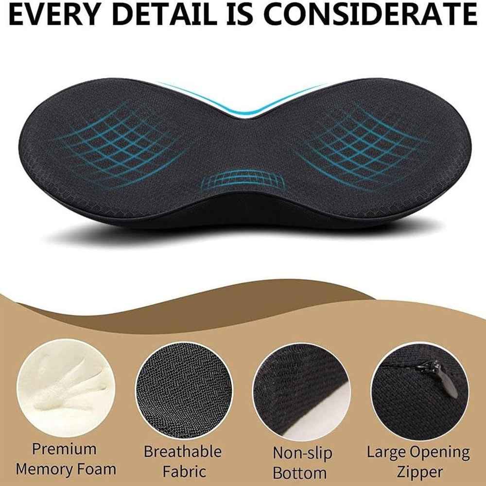 Car Seat Hip / Waist Cushion Mesh Cloth+Memory Foam Breathable Fatigue Relief Seat Cushion - Black