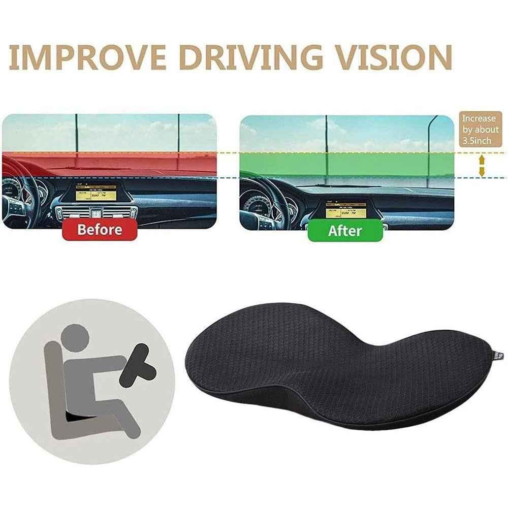 Car Seat Hip / Waist Cushion Mesh Cloth+Memory Foam Breathable Fatigue Relief Seat Cushion - Black