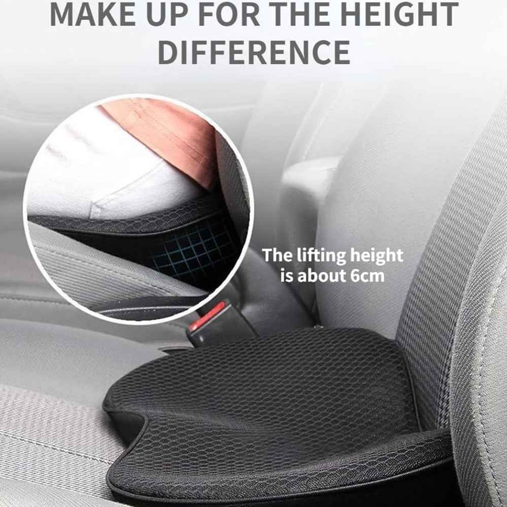 Car Seat Hip / Waist Cushion Mesh Cloth+Memory Foam Breathable Fatigue Relief Seat Cushion - Black