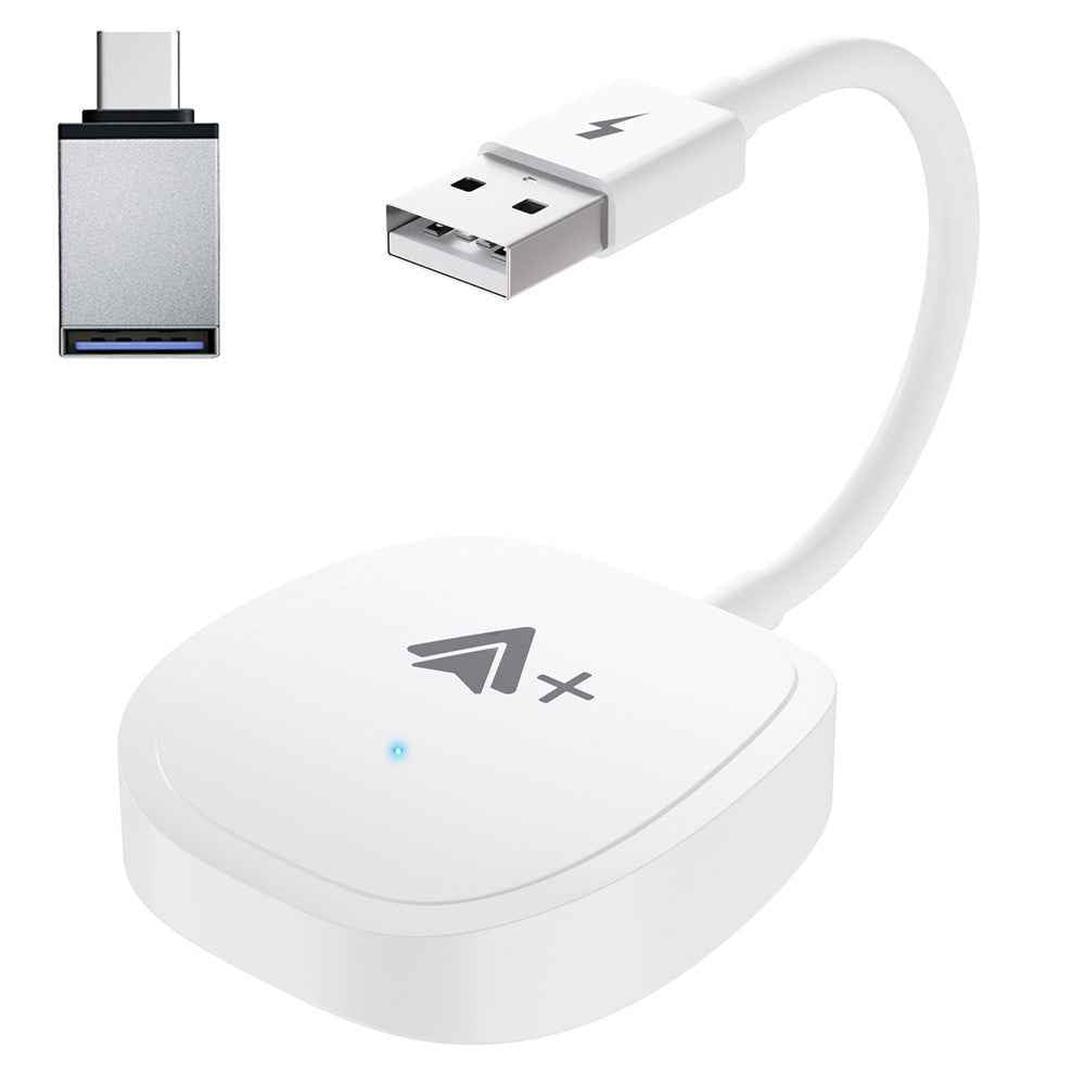 020-7++ Wireless Android Auto Adapter Video Streaming Wired to Wireless USB Dongle - White