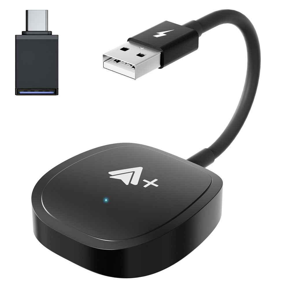 020-7++ Wireless Android Auto Adapter Video Streaming Wired to Wireless USB Dongle - Black