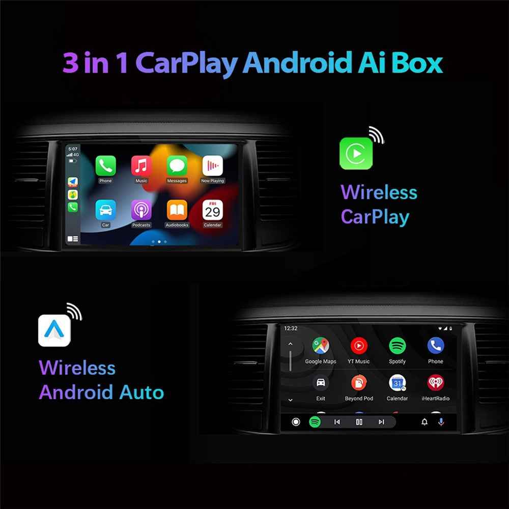 S1 Android 10 Smart AI Box Wireless Carplay  /  Android Auto Adapter Built-In Netflix Youtube, 2+16GB