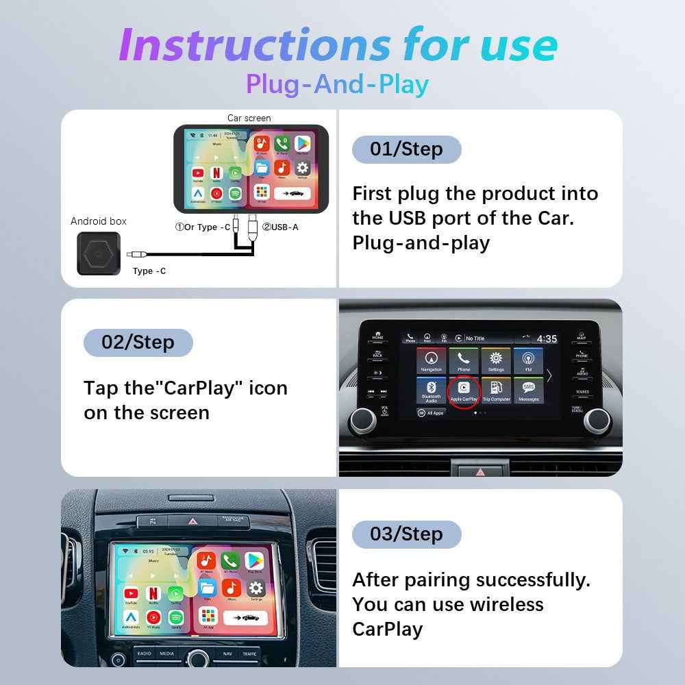 S1 Android 10 Smart AI Box Wireless Carplay  /  Android Auto Adapter Built-In Netflix Youtube, 2+16GB