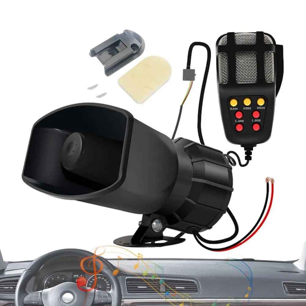 Car Horn Square Mouth 7 Tone 12V 100W Warning Loudspeaker Car Alarm Speaker