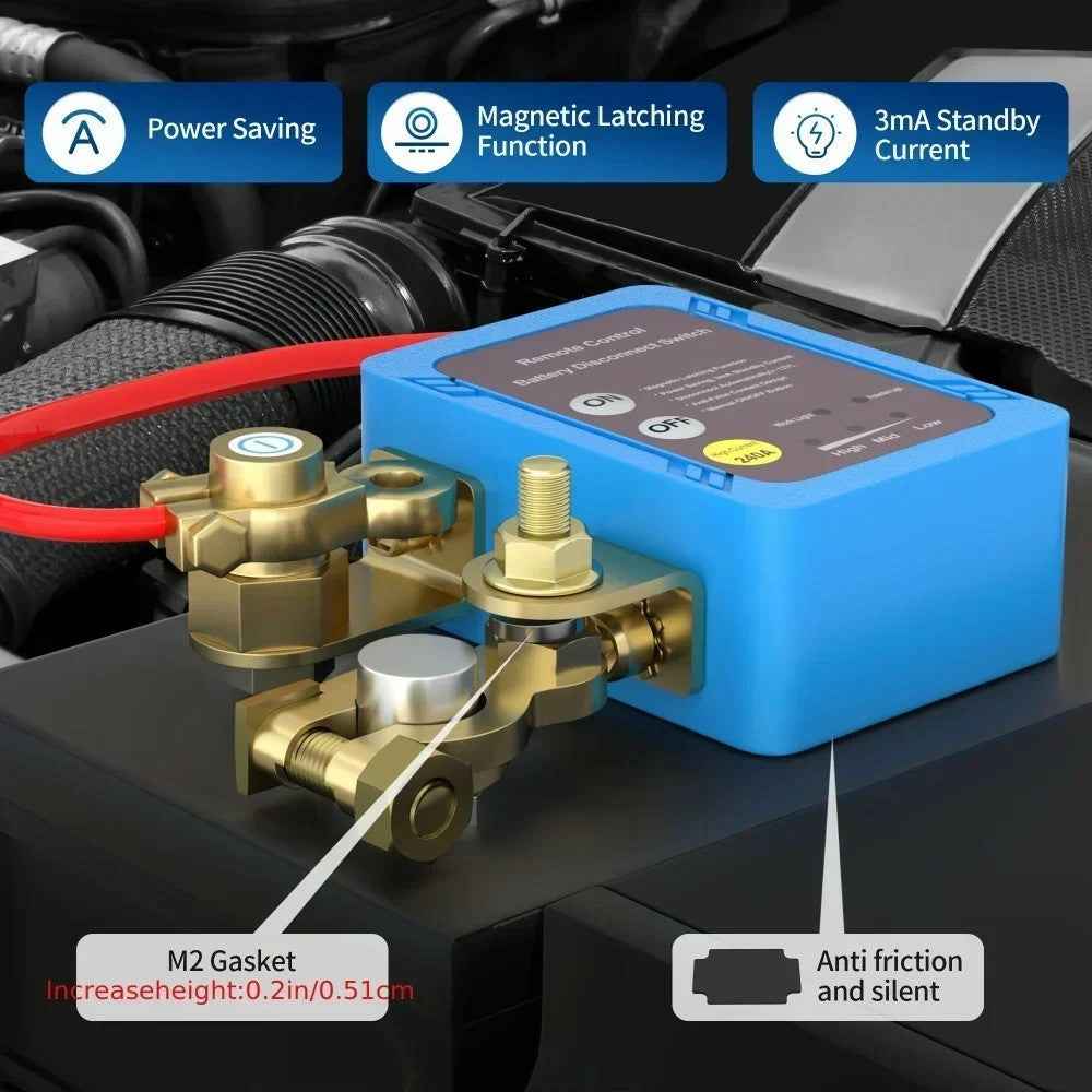12V Car Battery Disconnect Switch Smart Anti-Leak Protector with Remote Control