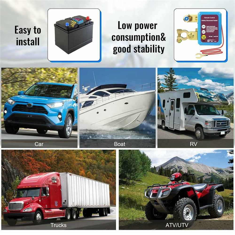 12V Car Battery Disconnect Switch Smart Anti-Leak Protector with Remote Control