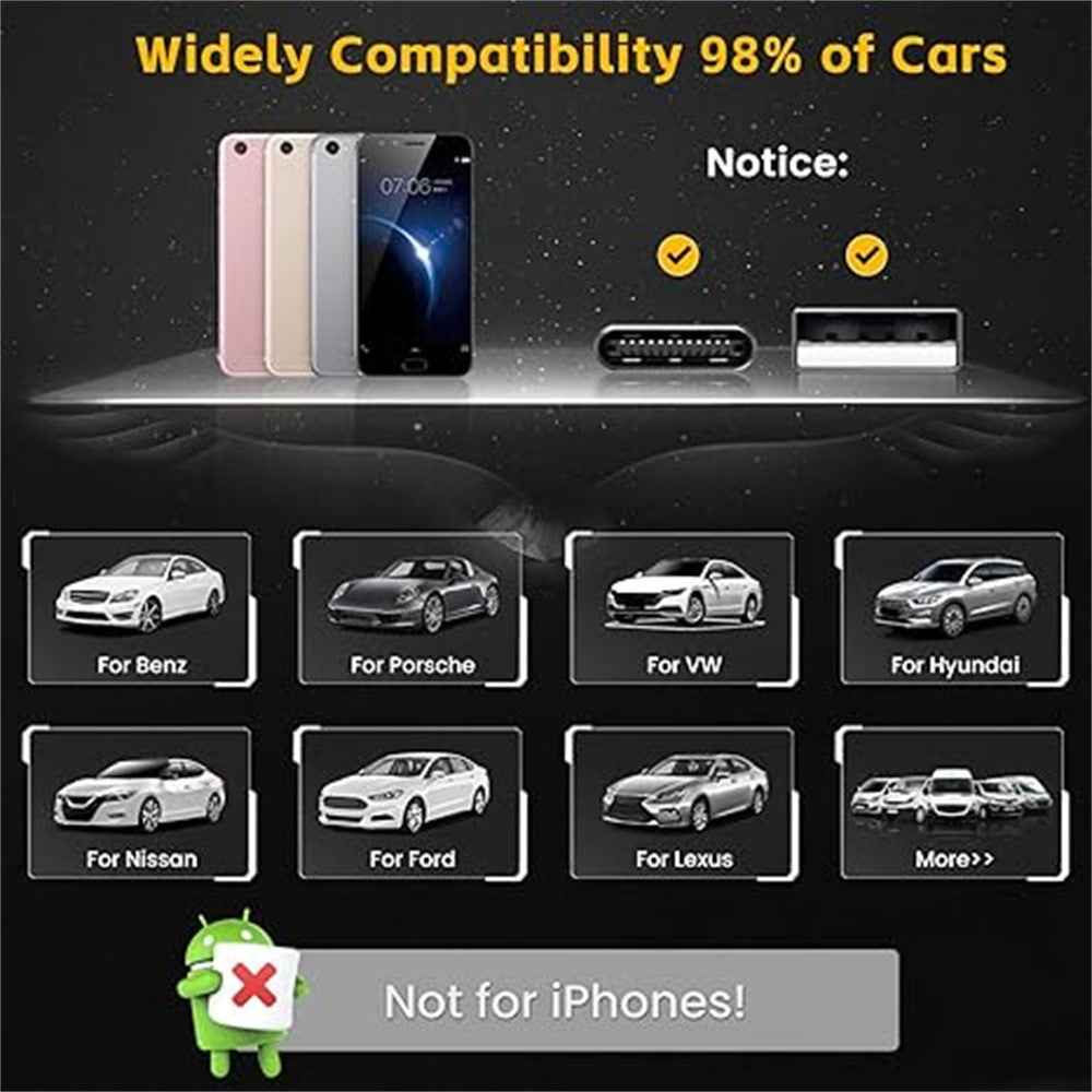 Carplay / Android Auto Car Wired to Wireless Video Box Vehicle Smart Carplay Adapter