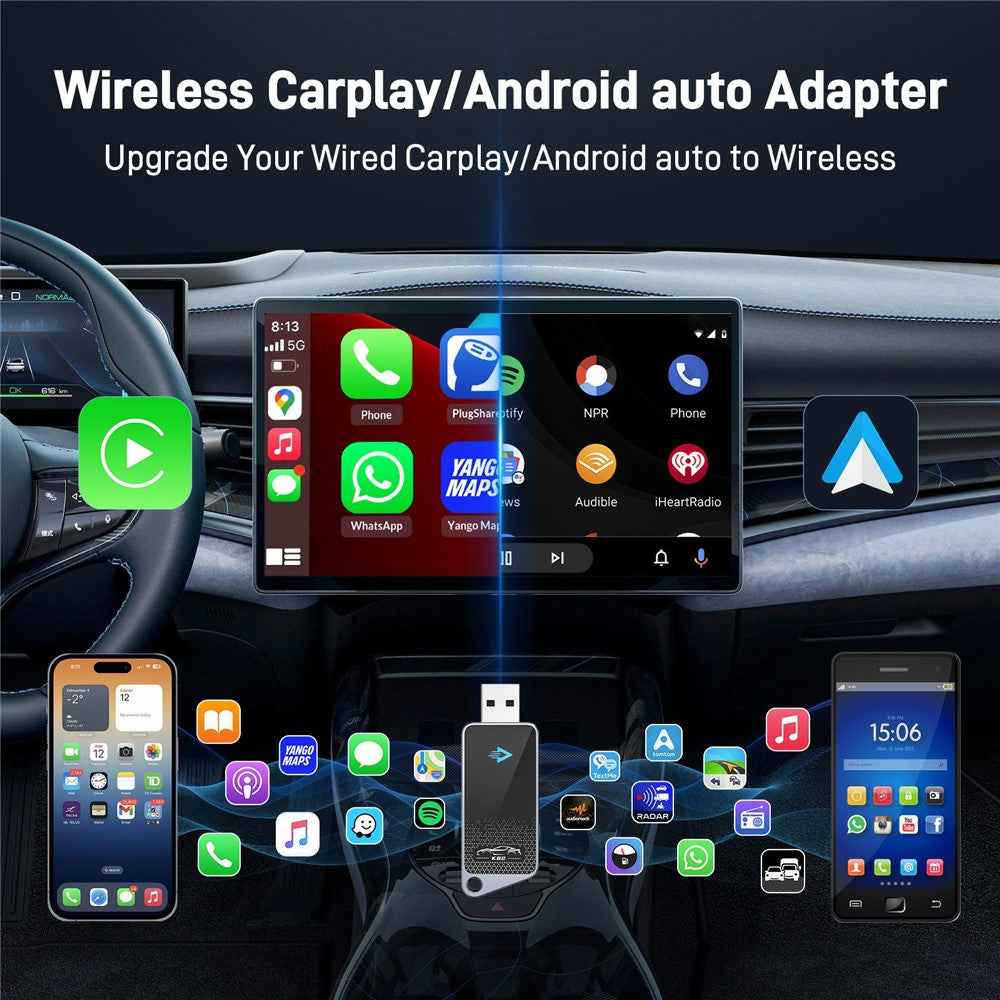 K82 Mini Wireless Carplay Adapter Low Latency Android Auto Adapter