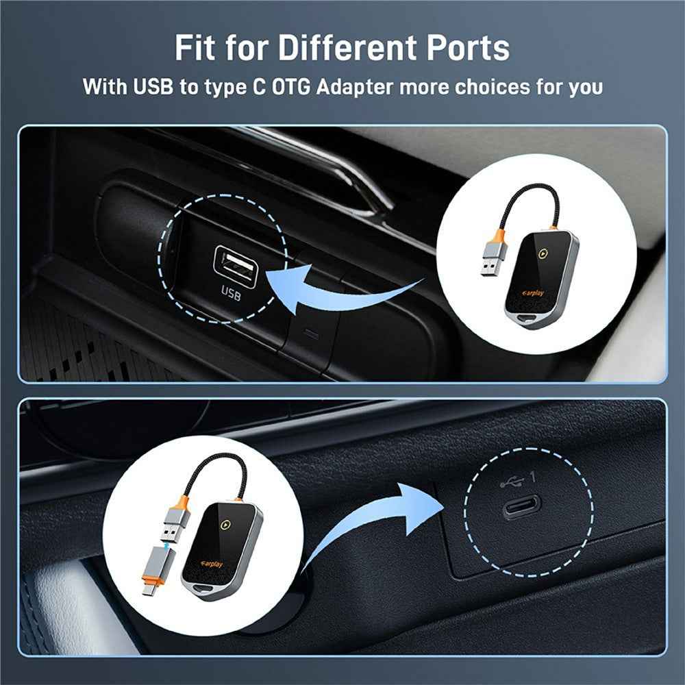 K81 Wireless Carplay Adapter Auto Wired to Wireless WiFi 6 Bluetooth-compatible 5.0 Navigation Player