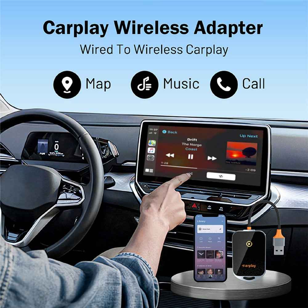 K81 Wireless Carplay Adapter Auto Wired to Wireless WiFi 6 Bluetooth-compatible 5.0 Navigation Player
