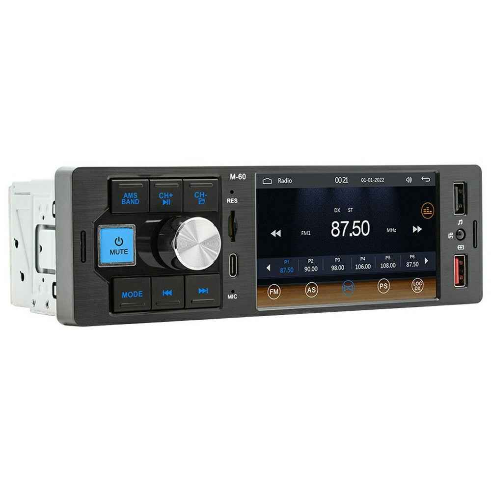 FM60 4.1-inch Digital Screen Single Din Bluetooth-compatible Audio Carplay FM Radio Receiver MP5 Player