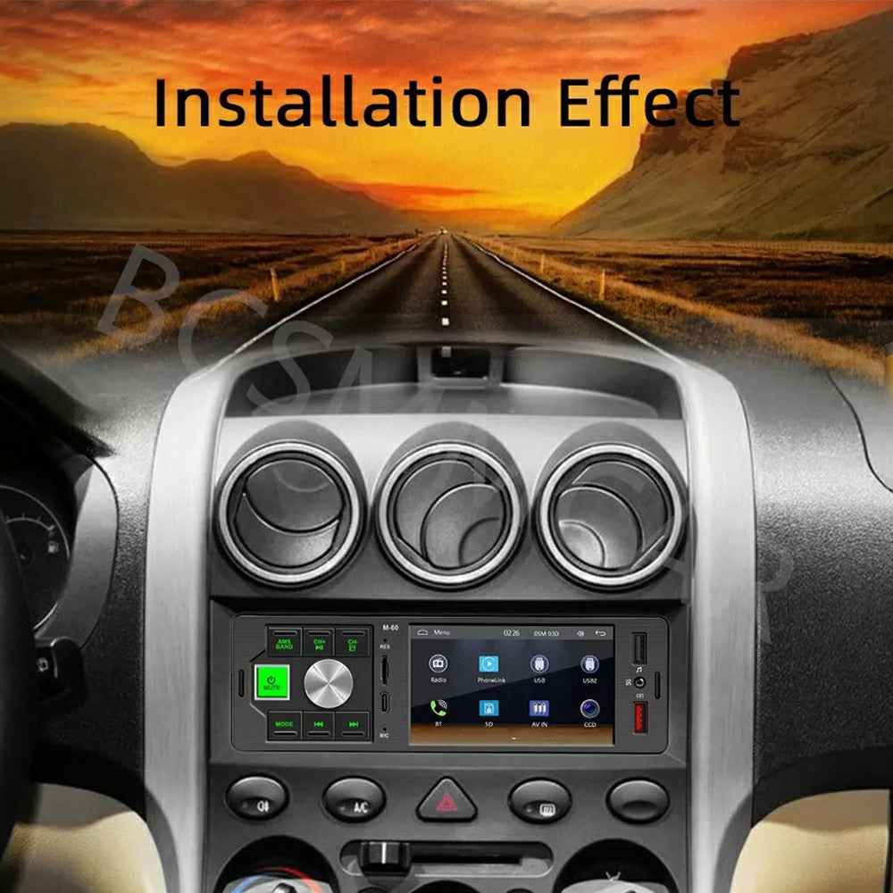 FM60 4.1-inch Digital Screen Single Din Bluetooth-compatible Audio Carplay FM Radio Receiver MP5 Player