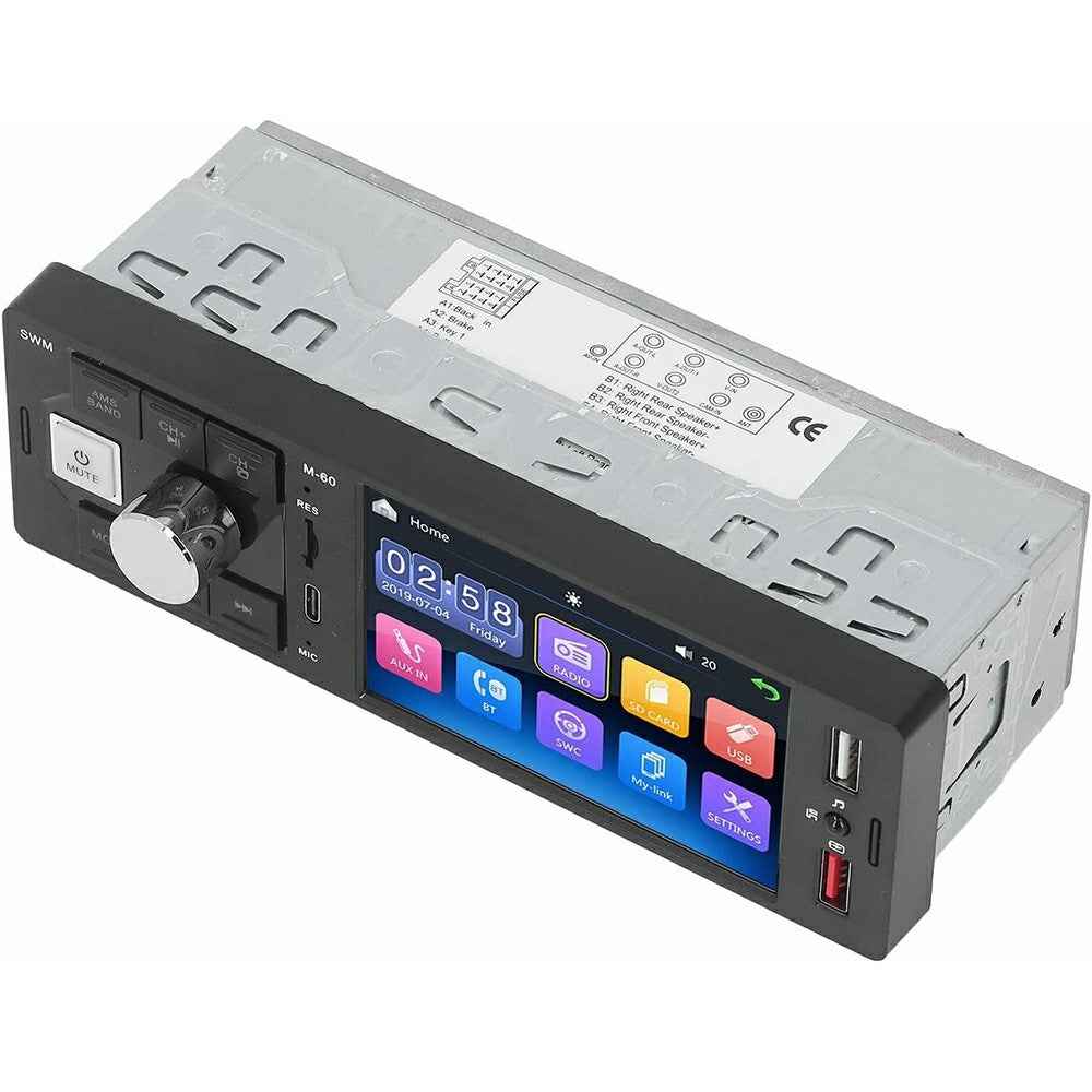 FM60 4.1-inch Digital Screen Single Din Bluetooth-compatible Audio Carplay FM Radio Receiver MP5 Player