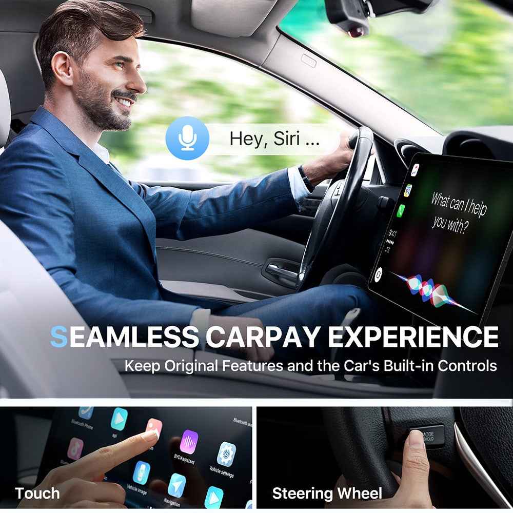 643 Car Wireless CarPlay Adapter for iPhone Transform Wired to Wireless - White