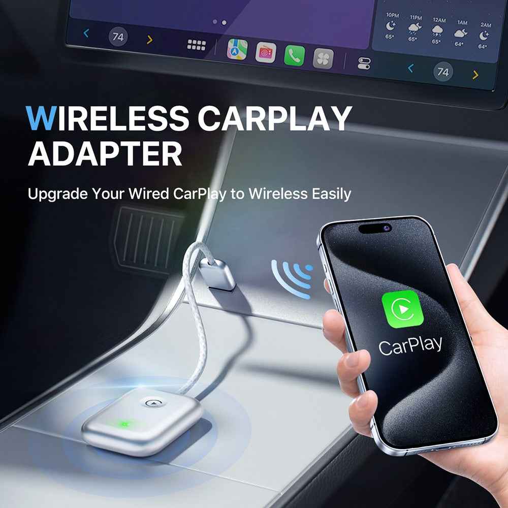 643 Car Wireless CarPlay Adapter for iPhone Transform Wired to Wireless - Silver