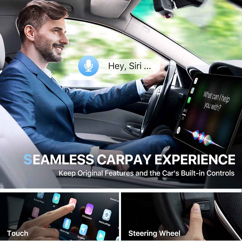 643 Car Wireless CarPlay Adapter for iPhone Transform Wired to Wireless - Silver