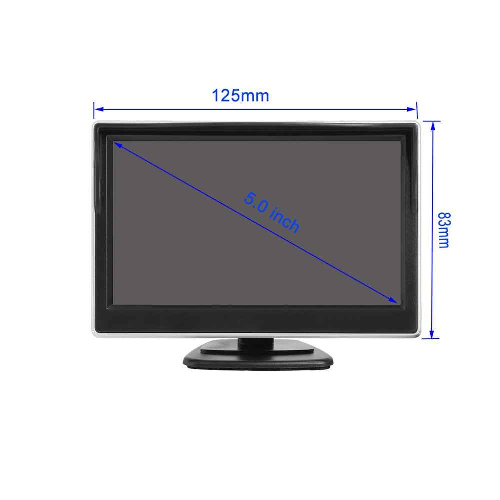 RH-507 5'' LCD Display Monitor Car Parking Reverse Waterproof Butterfly-shaped Rear Camera with Power Supply Cable and Video Line