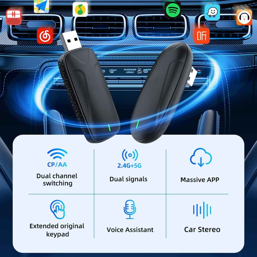 Mini SE X2air Wired CarPlay Android Auto to Wireless Upgrade Plug and Play Adapter