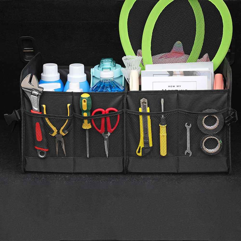 Large Capacity Car Trunk Organizer Waterproof Oxford Fabric Foldable Storage Box - Black