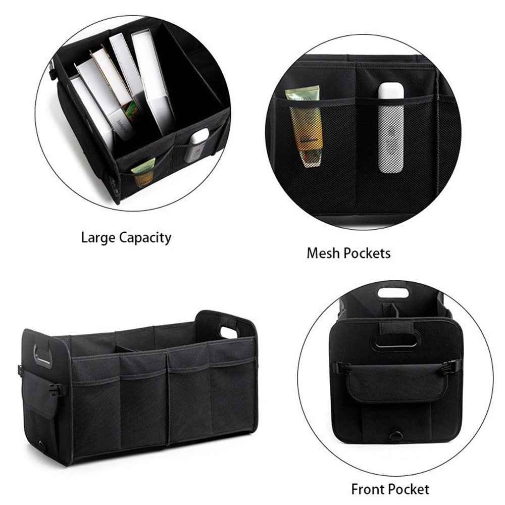 Large Capacity Car Trunk Organizer Waterproof Oxford Fabric Foldable Storage Box - Black