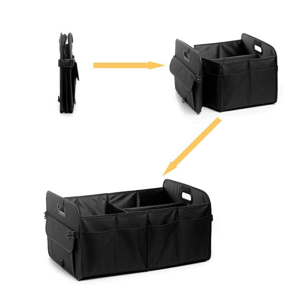 Large Capacity Car Trunk Organizer Waterproof Oxford Fabric Foldable Storage Box - Black