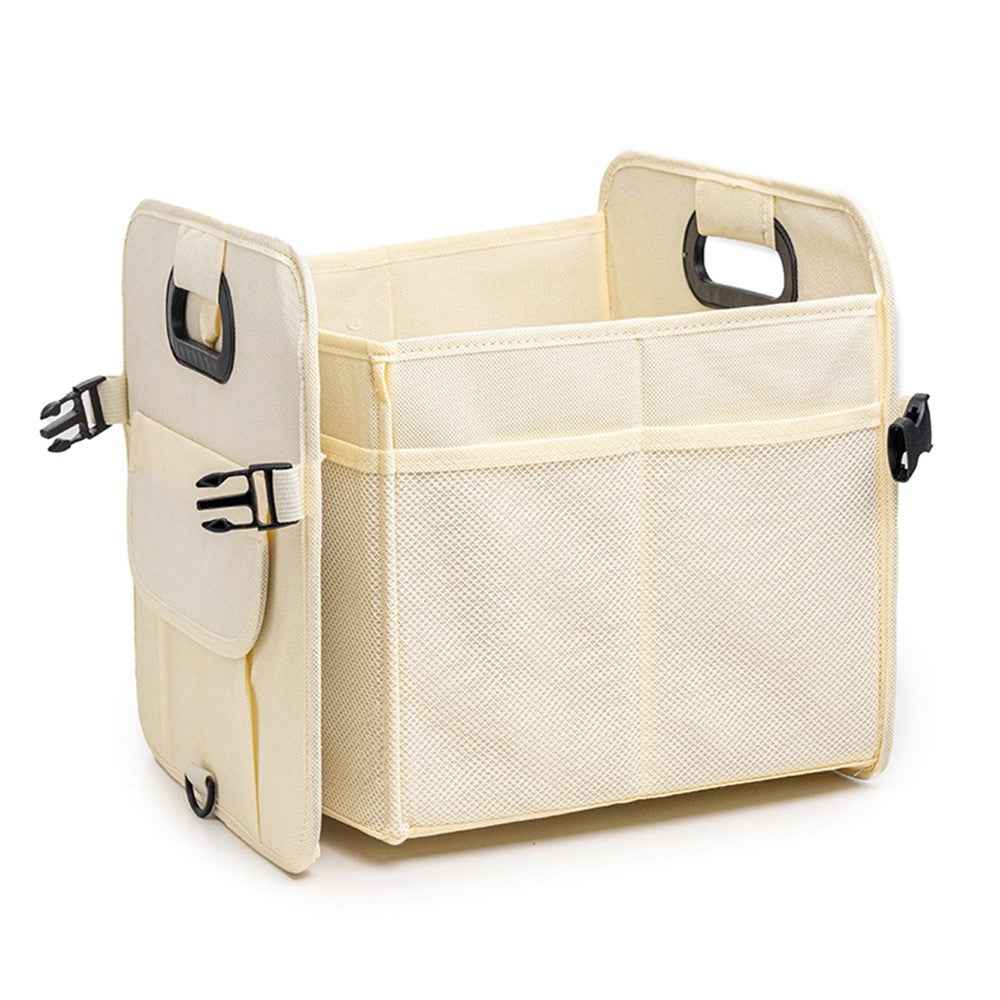 Large Capacity Car Trunk Organizer Waterproof Oxford Fabric Foldable Storage Box - Beige