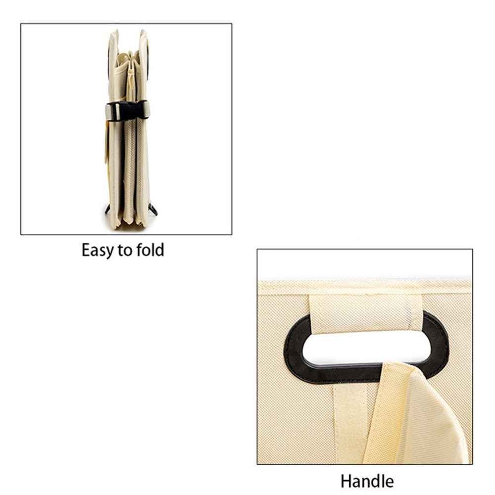 Large Capacity Car Trunk Organizer Waterproof Oxford Fabric Foldable Storage Box - Beige