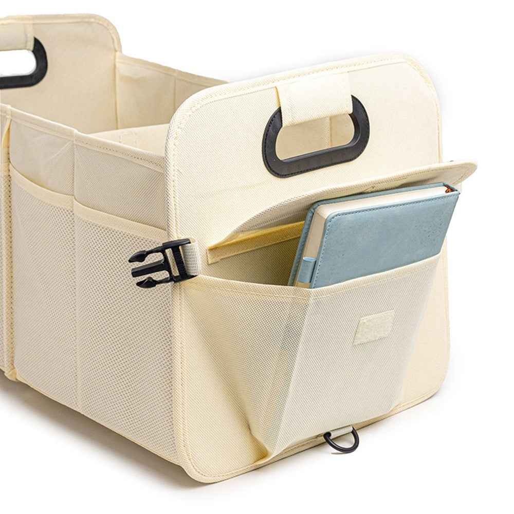 Large Capacity Car Trunk Organizer Waterproof Oxford Fabric Foldable Storage Box - Beige