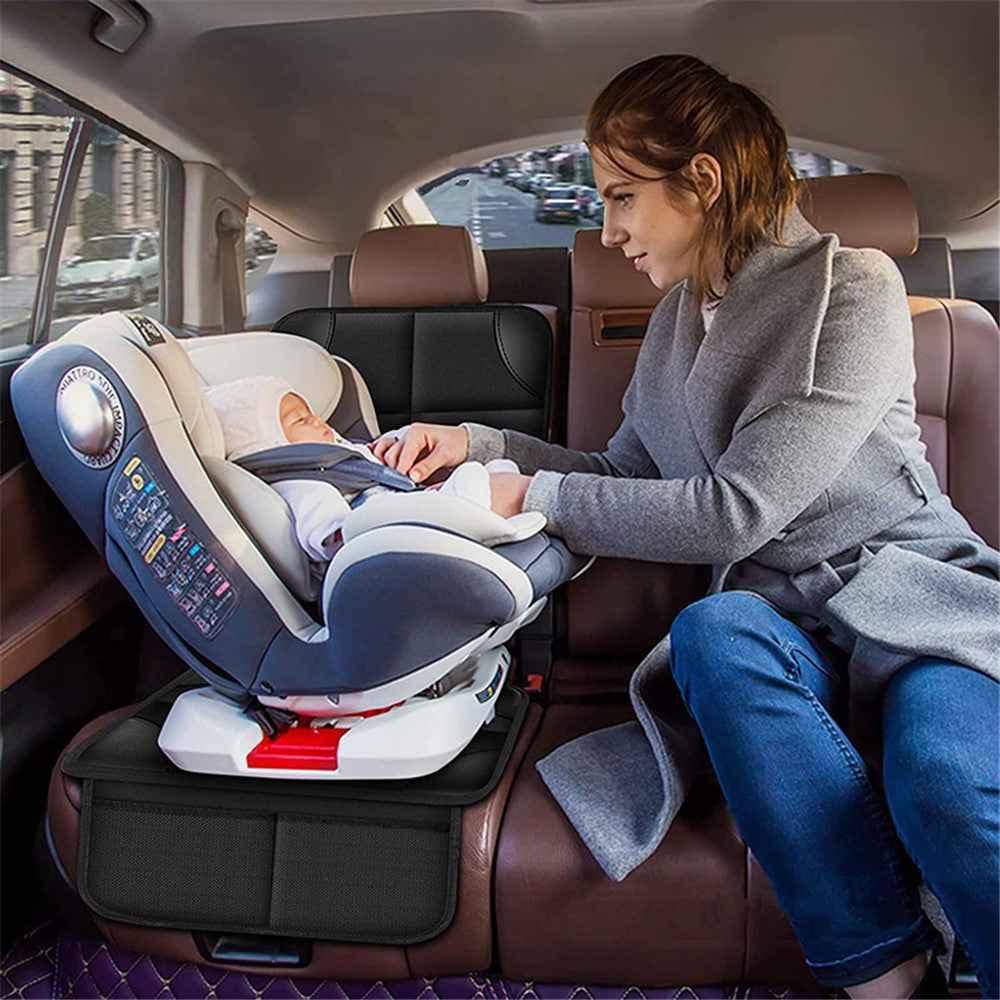 Foldable Car Seat Protector Mat Anti-Slip Children Safety Seat Protection Pad Cover - Red+Black