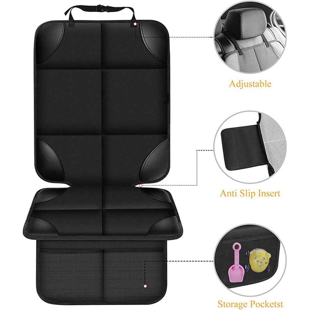 Foldable Car Seat Protector Mat Anti-slip Children Safety Seat Protection Pad Cover - Black