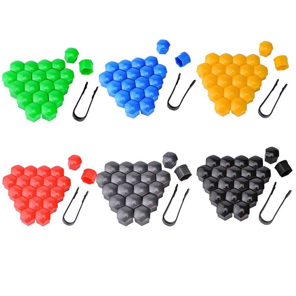 Universal Car Accessory 20Pcs 17mm Wheel Nut Bolt Covers Tire Screw Cap Hub Protective Covers - Grey