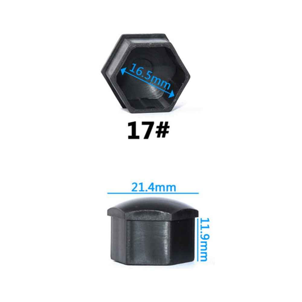 Universal Car Accessory 20Pcs 17mm Wheel Nut Bolt Covers Tire Screw Cap Hub Protective Covers - Purple