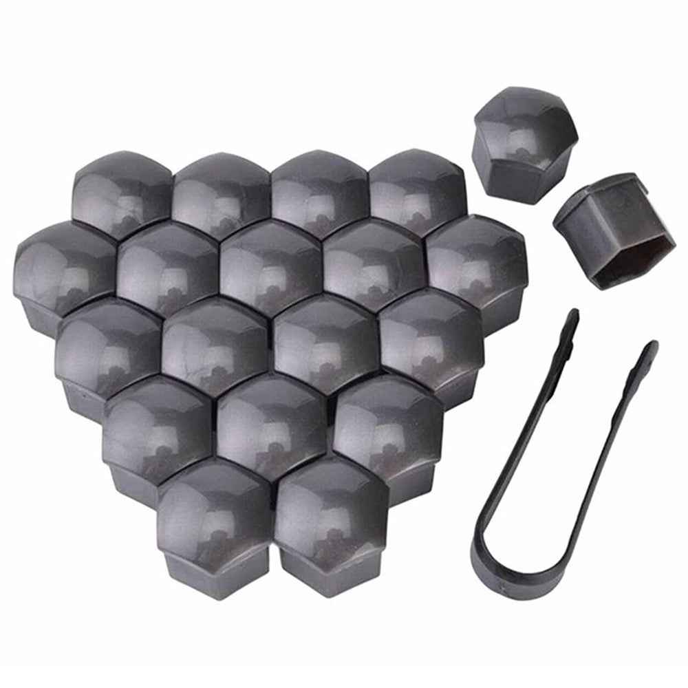 Universal Car Accessory 20Pcs 19mm Wheel Nut Bolt Covers Tire Screw Cap Hub Protective Covers - Grey