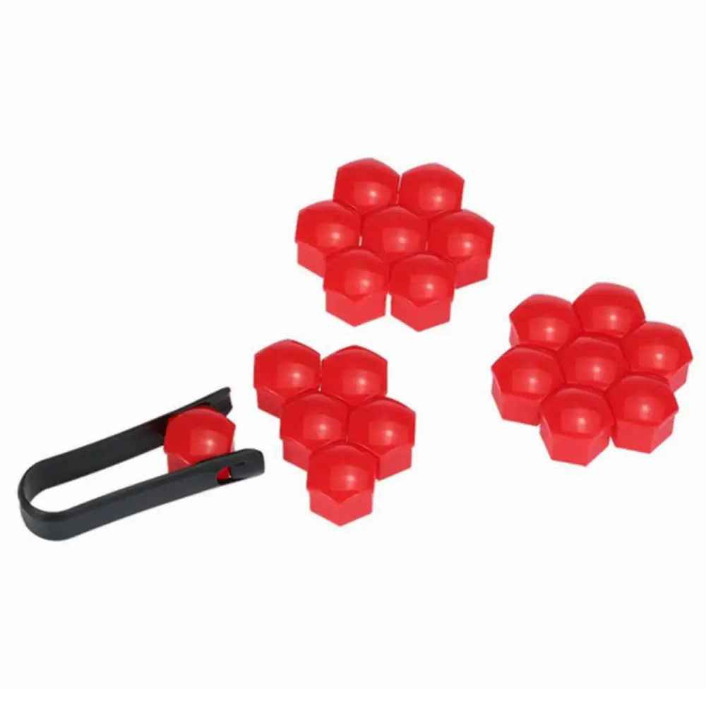 Universal Car Accessory 20Pcs 19mm Wheel Nut Bolt Covers Tire Screw Cap Hub Protective Covers - Blue