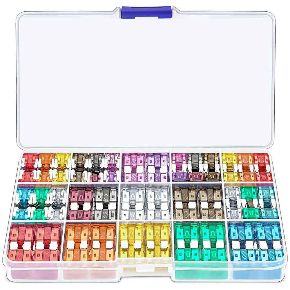 180Pcs Car Fuse Assortment Kit Mini  /  Standard  /  Micro Zinc Blade Fuses With Puller Tool and Storage Box