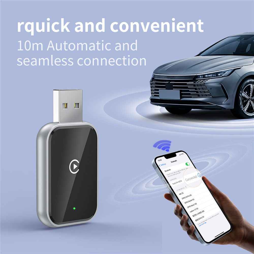 348 Wireless CarPlay Adapter for iPhone Convert Wired to Wireless Compatible with Built-In CarPlay Cars - Black