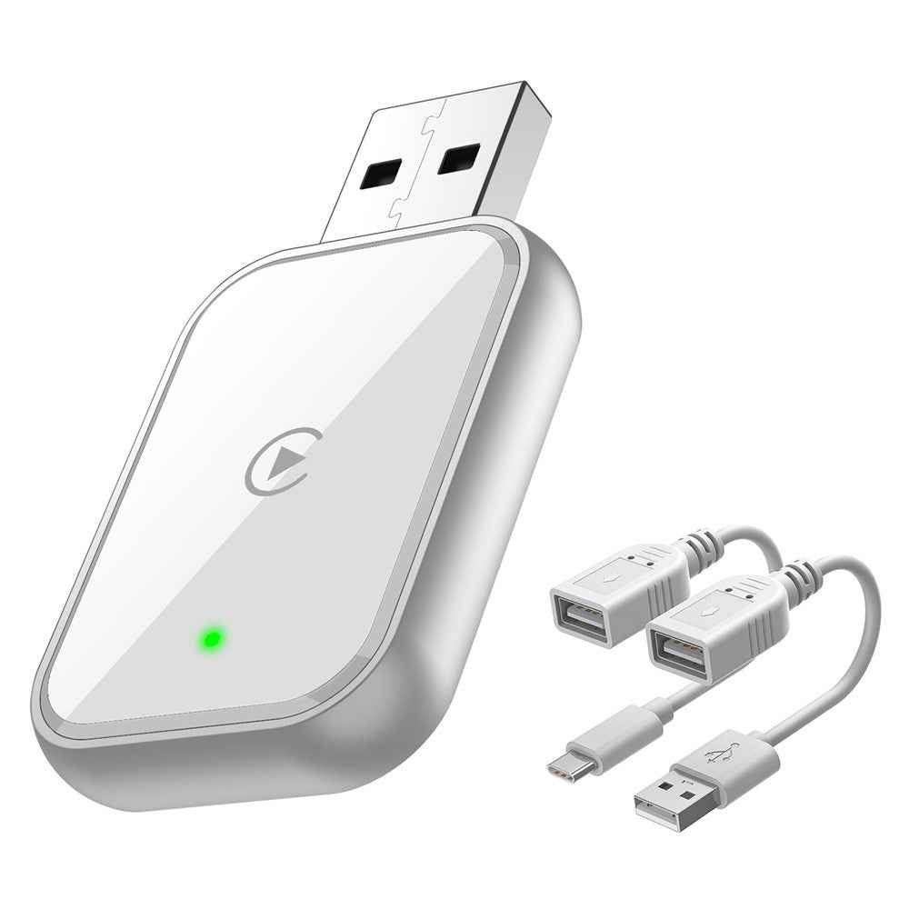 348 Wireless CarPlay Adapter for iPhone Convert Wired to Wireless Compatible with Built-in CarPlay Cars - White