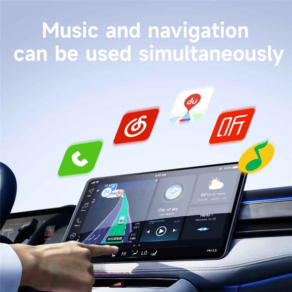 348 Wireless CarPlay Adapter for iPhone Convert Wired to Wireless Compatible with Built-in CarPlay Cars - White