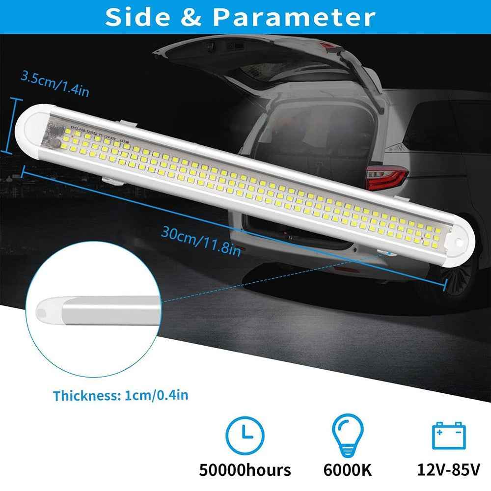 12 - 85V Car Interior Light 120 Leds 3 Rows High Brightness Reading Lamp for Truck RV Cabin