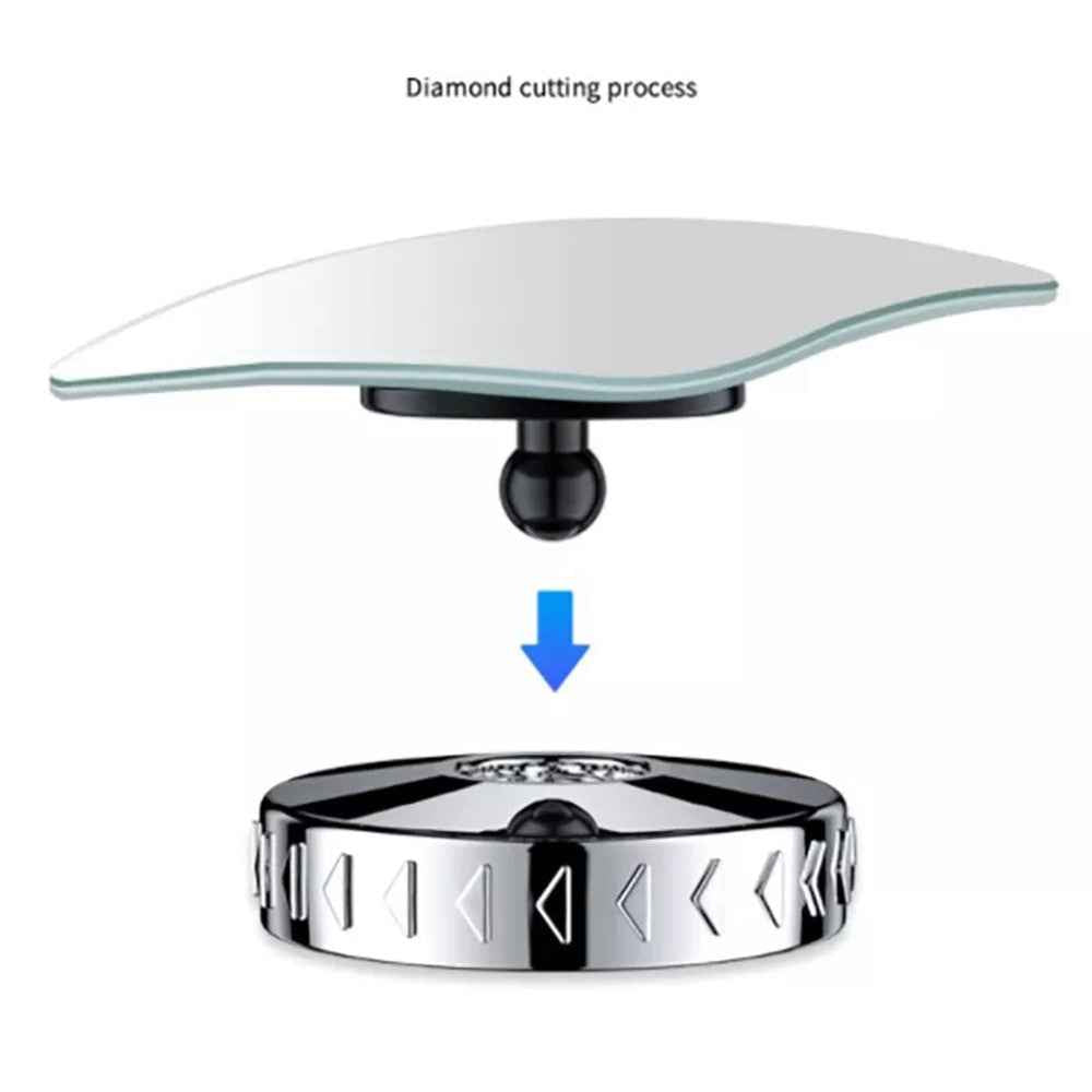 2Pcs Car Rearview Mirror Blind Spot Auxiliary 360 Degree Wide Angle Frameless HD Reflector - Black